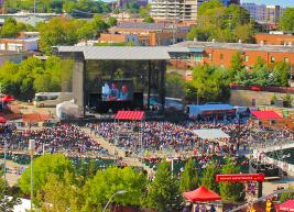 The view overlooking Red Hat Amphitheater during the day